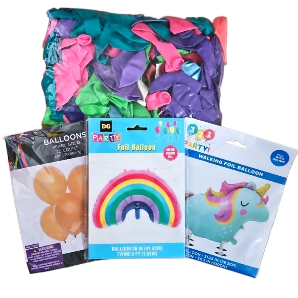 Colorful Unicorn and Rainbow Party Balloon Set, Birthday, Girl, New